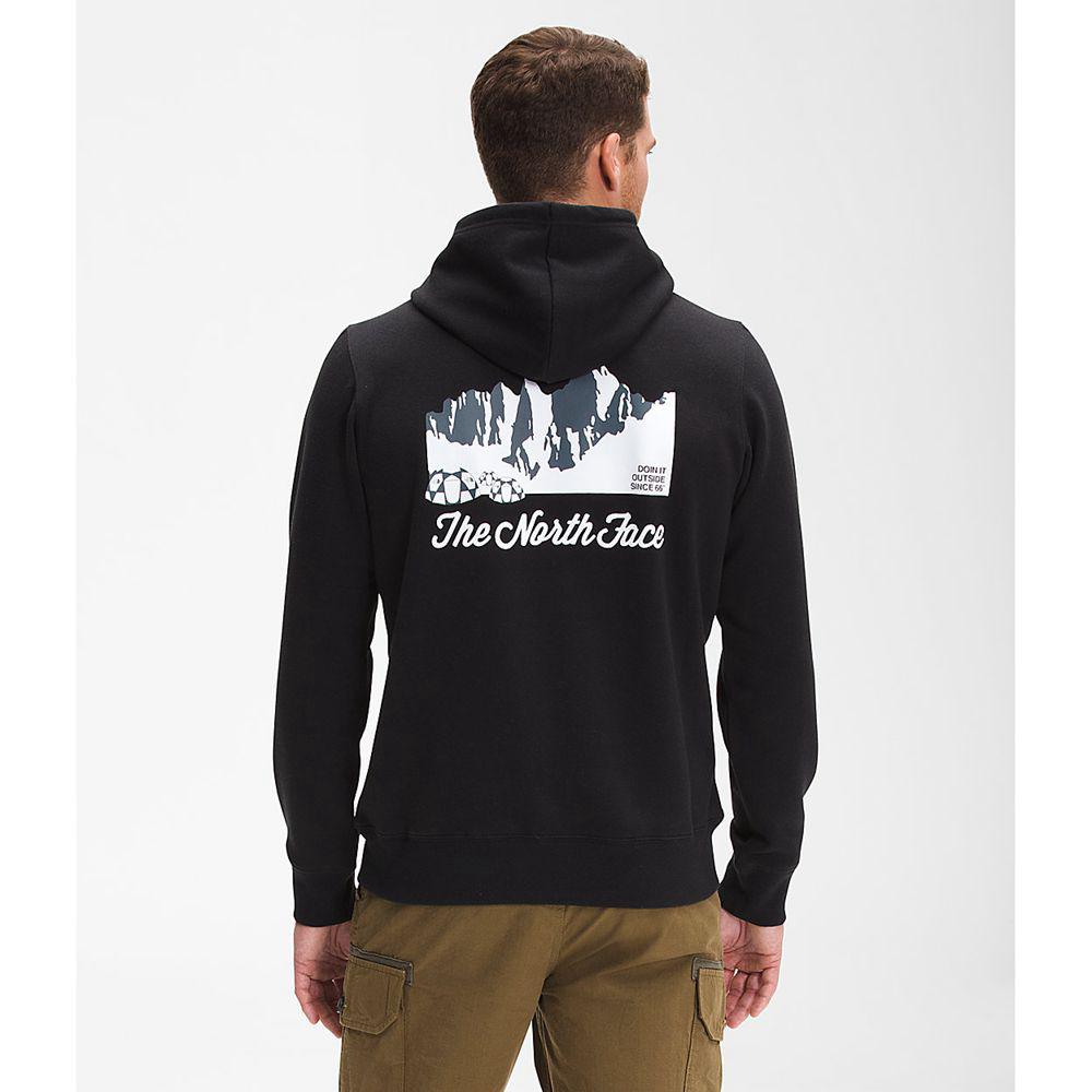 The North Face Mountain Scene Pullover Ανδρικα Φούτερ Hoodie - Μαυρα / Γκρι (QNIP27643)